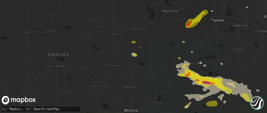 Hail map in Durham, KS on May 31, 2026