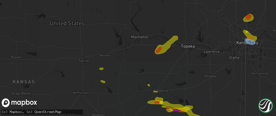 Hail map in Dwight, KS on May 31, 2026