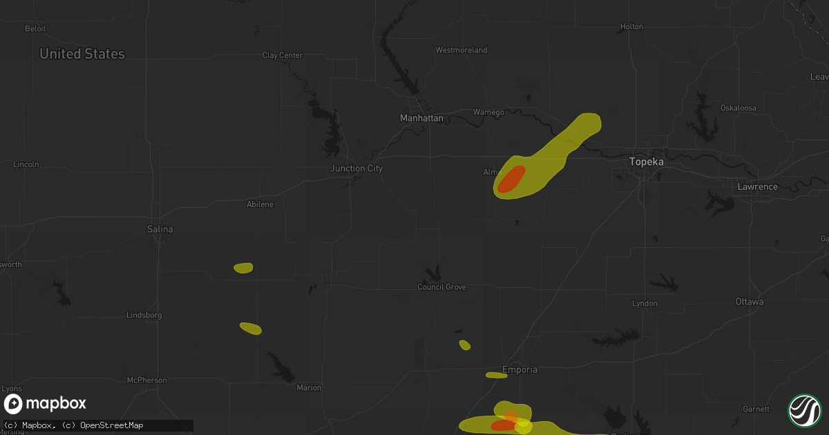 Hail map in Dwight, KS on May 31, 2026