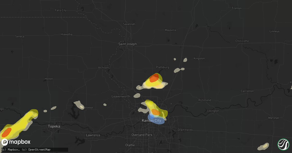 Hail map in Edgerton, MO on May 31, 2026