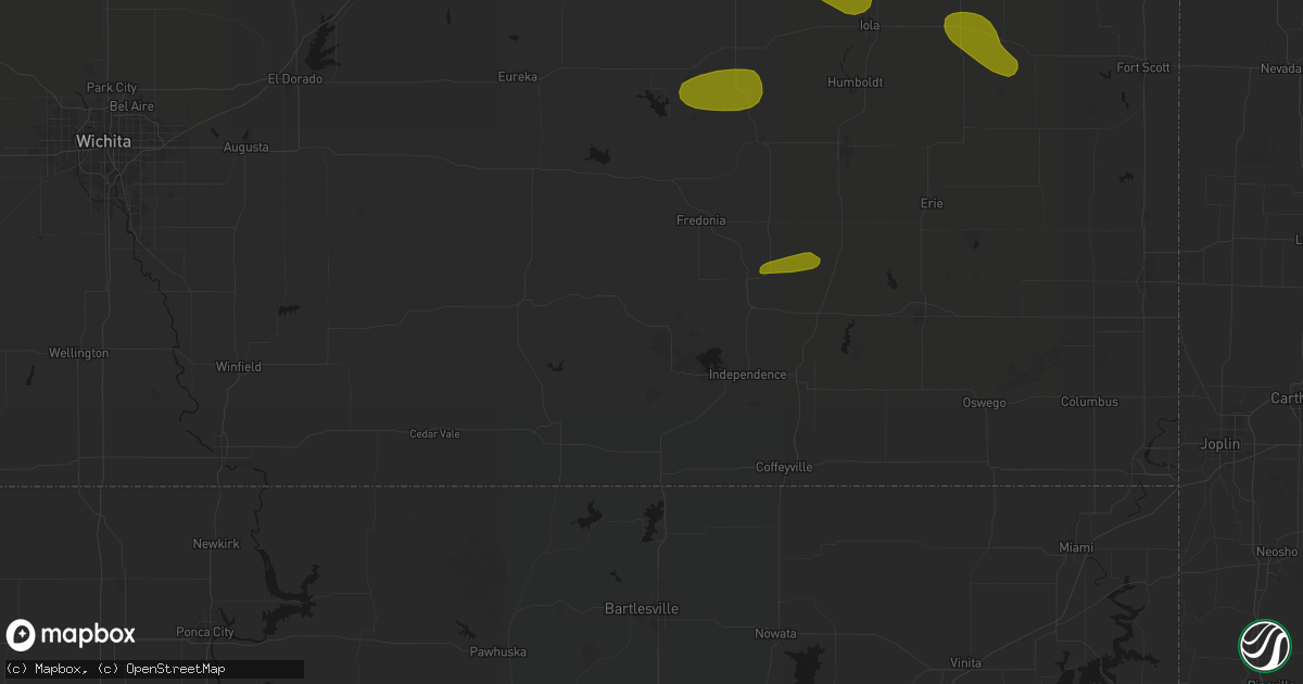 Hail map in Elk City, KS on May 31, 2026