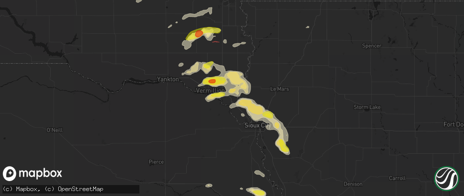 Hail map in Elk Point, SD on May 31, 2026