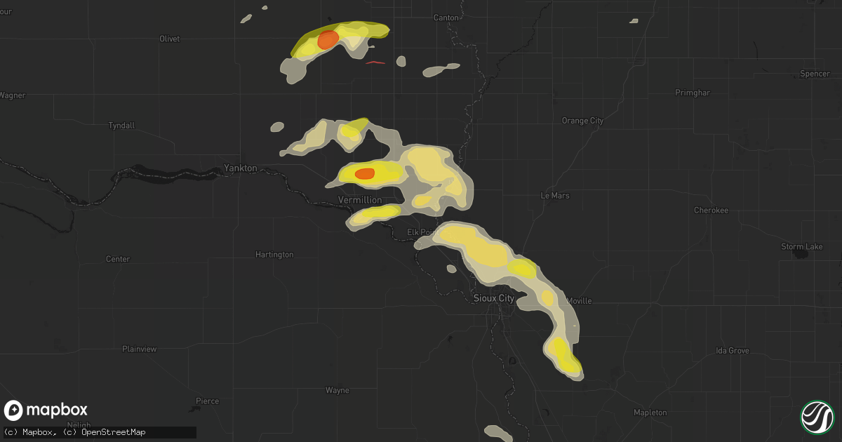 Hail map in Elk Point, SD on May 31, 2026