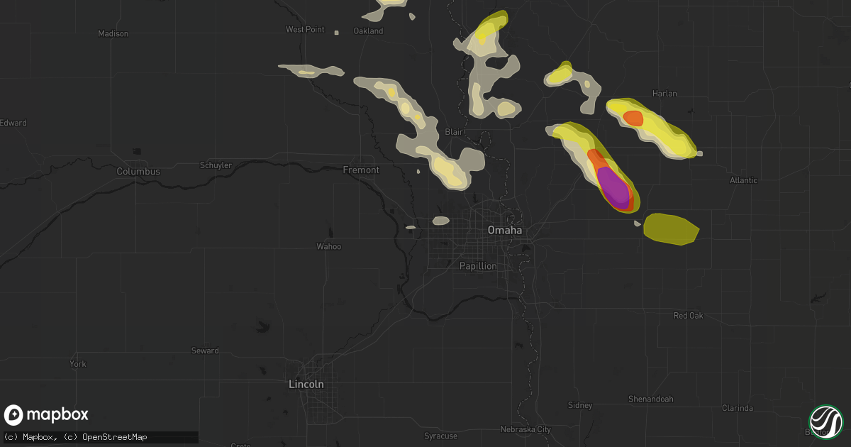Hail map in Elkhorn, NE on May 31, 2026