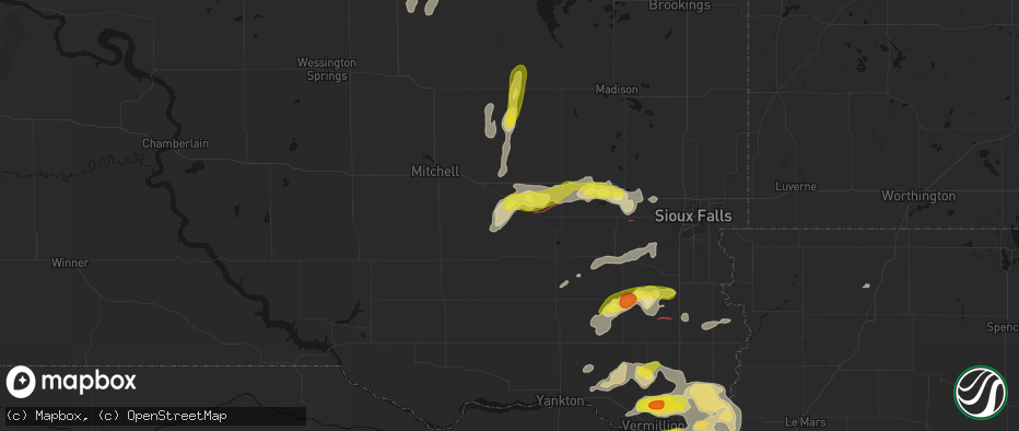 Hail map in Emery, SD on May 31, 2026