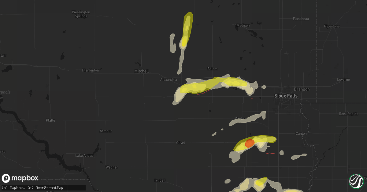 Hail map in Emery, SD on May 31, 2026