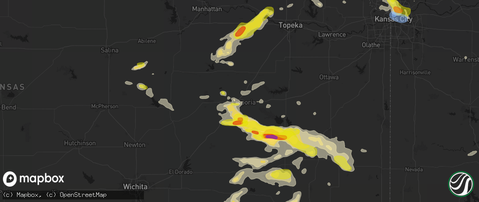 Hail map in Emporia, KS on May 31, 2026