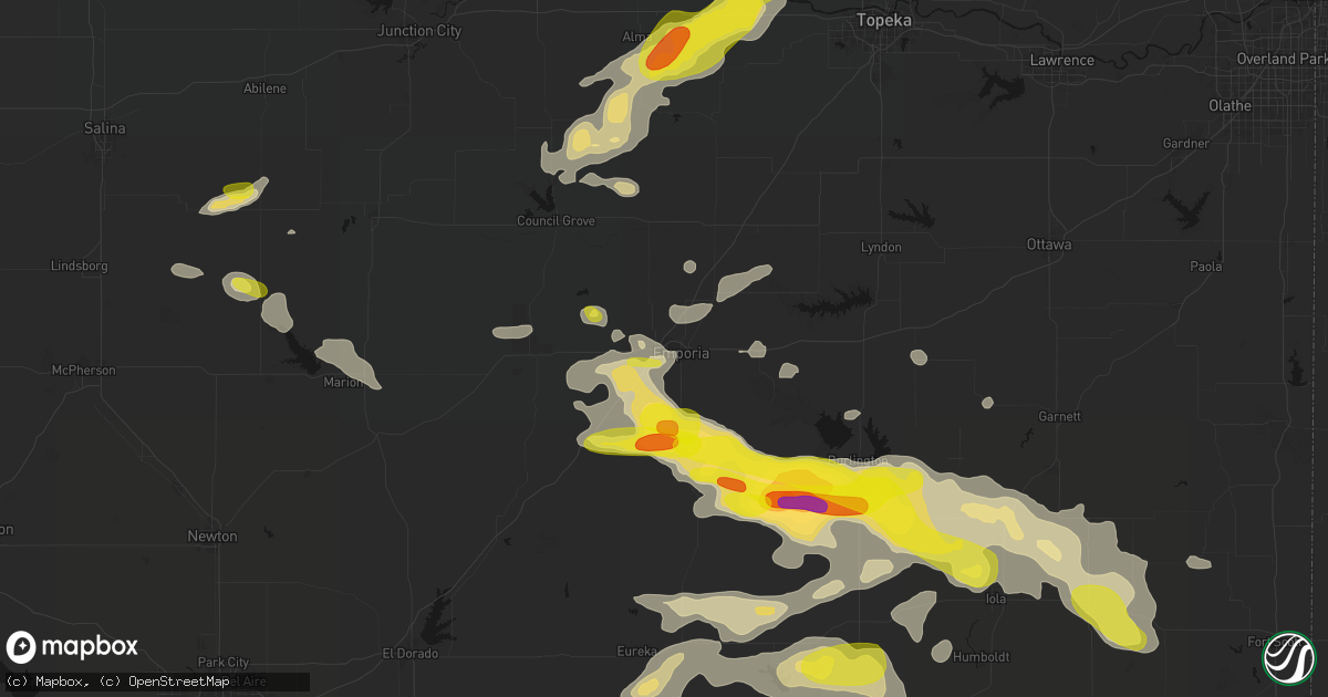 Hail map in Emporia, KS on May 31, 2026
