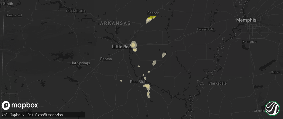 Hail map in England, AR on May 31, 2026