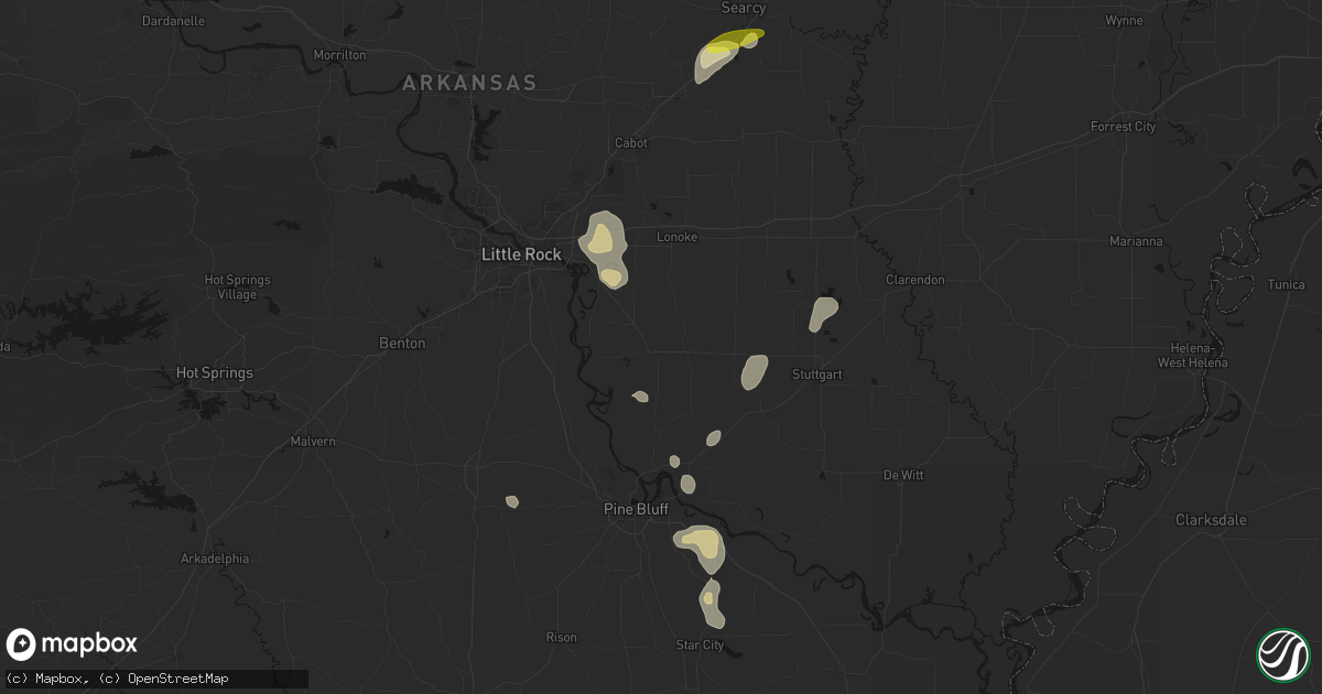 Hail map in England, AR on May 31, 2026