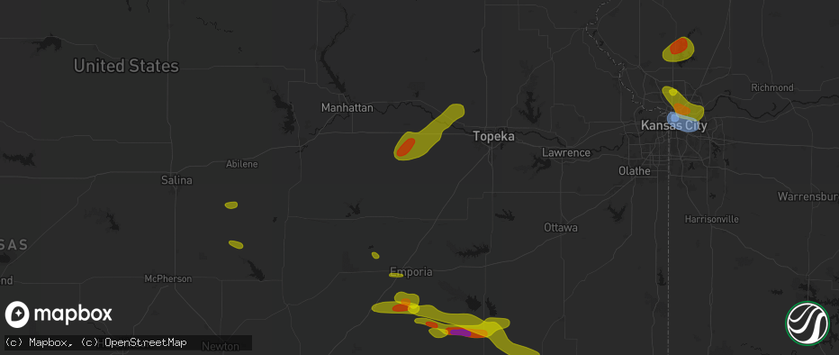 Hail map in Eskridge, KS on May 31, 2026