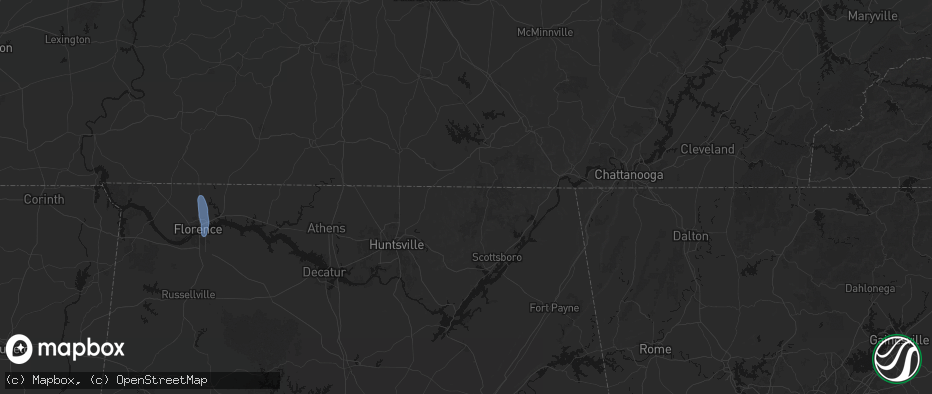 Hail map in Estillfork, AL on May 31, 2026