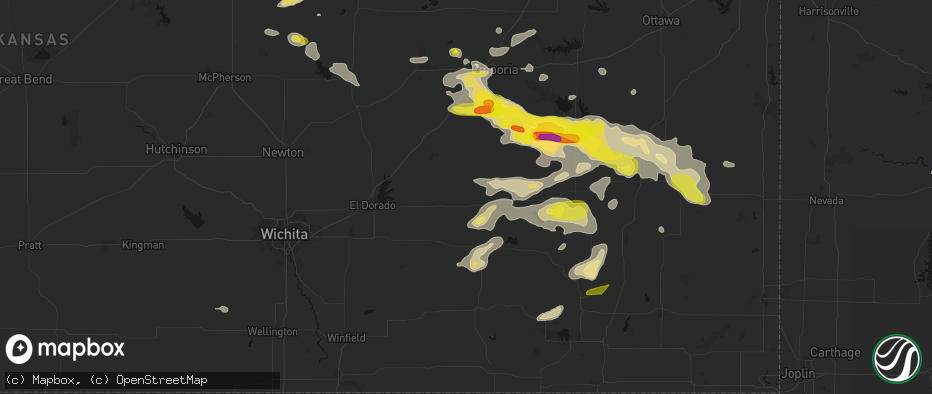 Hail map in Eureka, KS on May 31, 2026