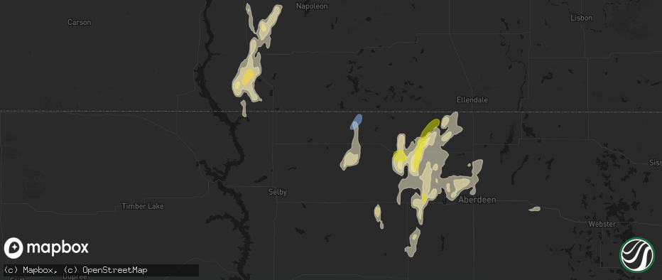 Hail map in Eureka, SD on May 31, 2026