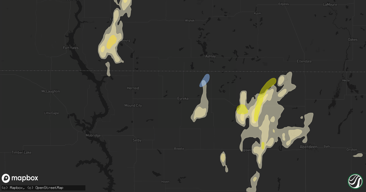 Hail map in Eureka, SD on May 31, 2026