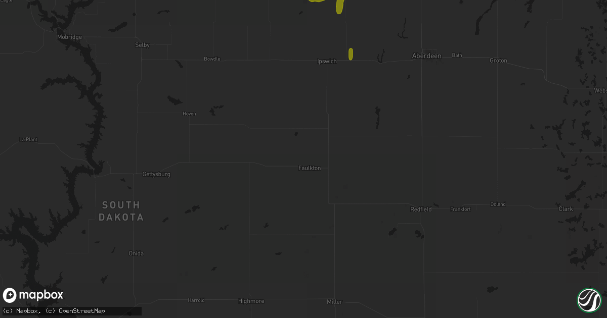 Hail map in Faulkton, SD on May 31, 2026