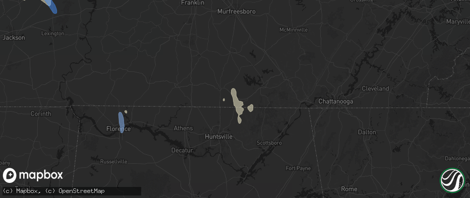 Hail map in Flintville, TN on May 31, 2026