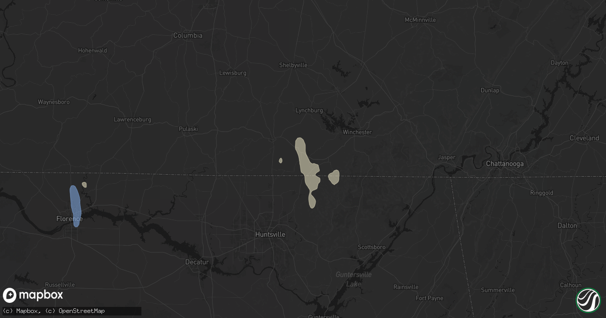 Hail map in Flintville, TN on May 31, 2026