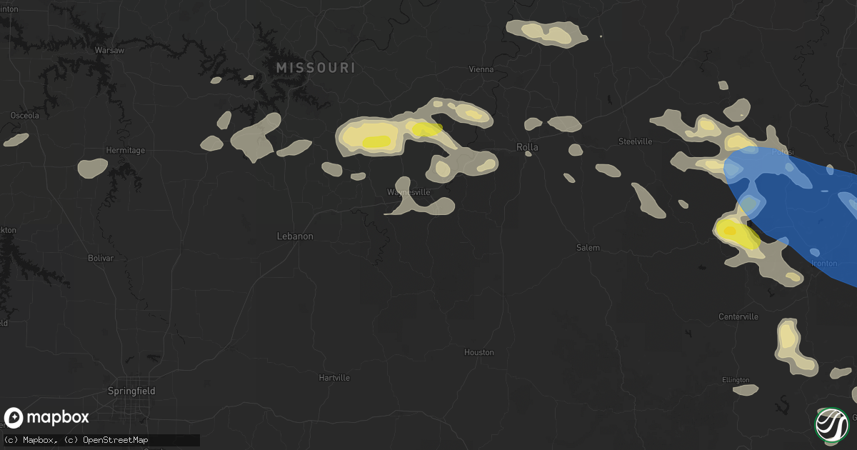 Hail map in Fort Leonard Wood, MO on May 31, 2026