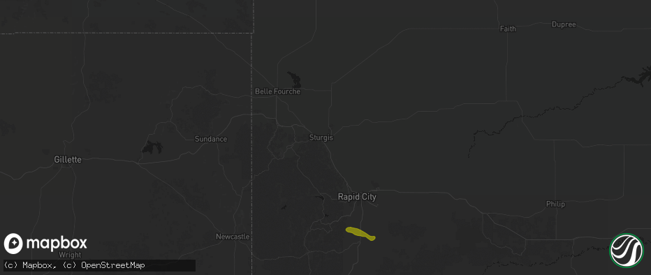 Hail map in Fort Meade, SD on May 31, 2026