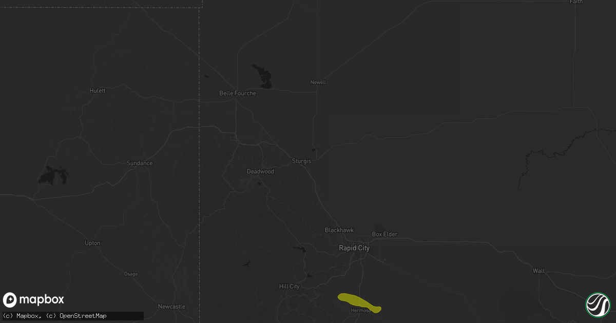 Hail map in Fort Meade, SD on May 31, 2026