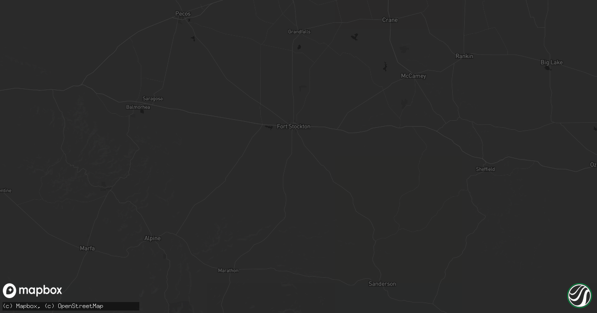 Hail map in Fort Stockton, TX on May 31, 2026