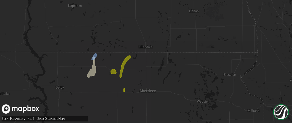 Hail map in Frederick, SD on May 31, 2026