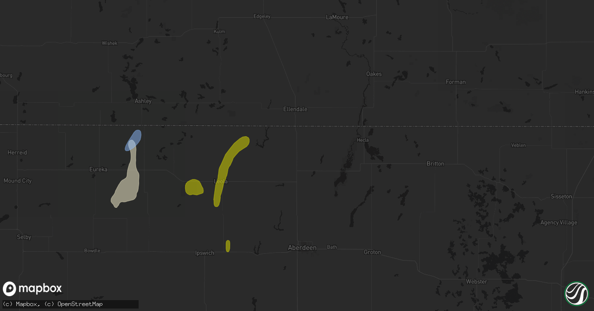 Hail map in Frederick, SD on May 31, 2026