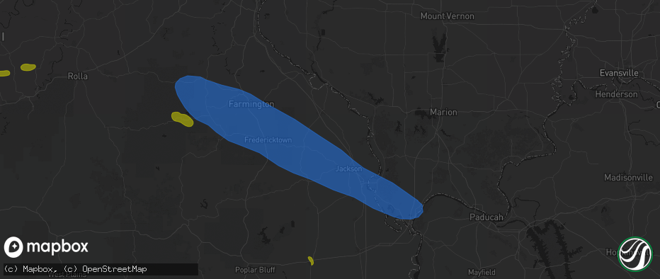 Hail map in Friedheim, MO on May 31, 2026