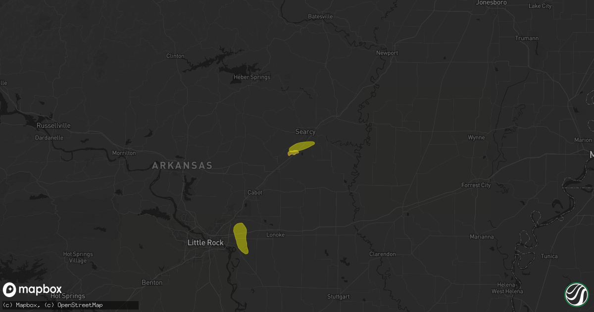Hail map in Garner, AR on May 31, 2026