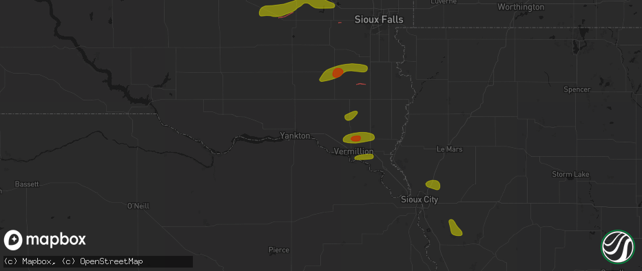 Hail map in Gayville, SD on May 31, 2026