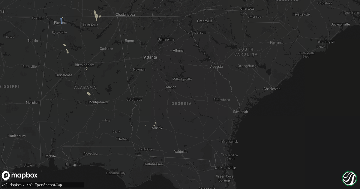 Hail map in Georgia on May 31, 2026