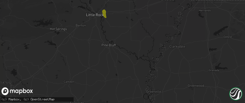 Hail map in Grady, AR on May 31, 2026