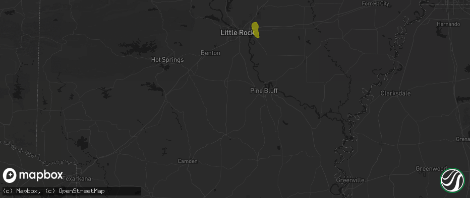 Hail map in Grapevine, AR on May 31, 2026