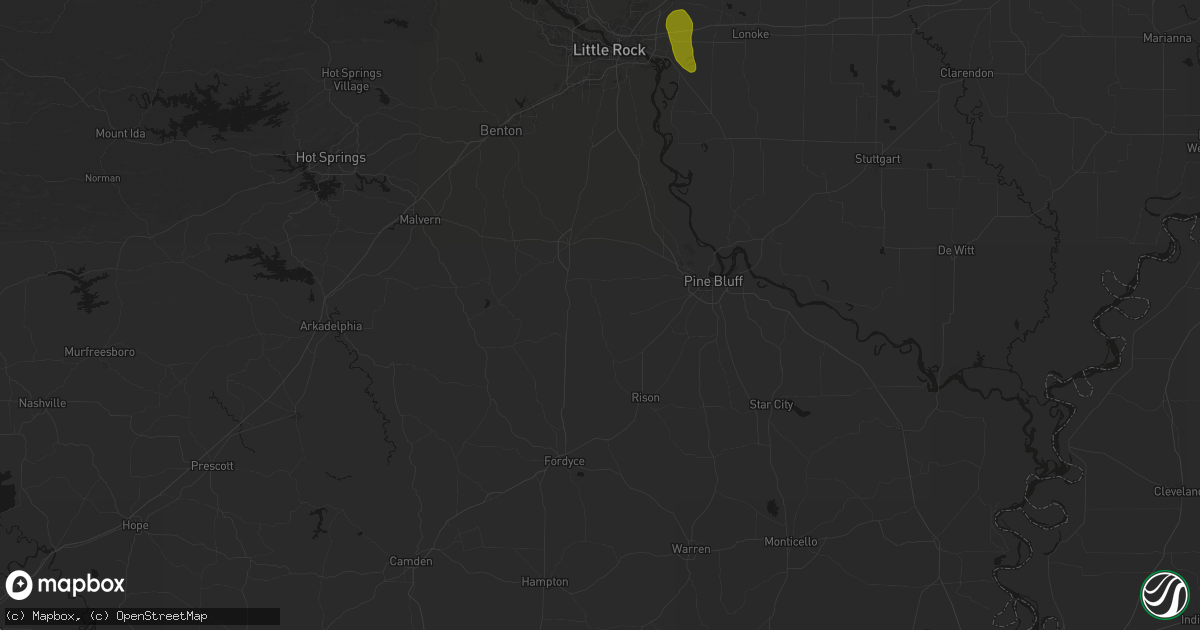 Hail map in Grapevine, AR on May 31, 2026