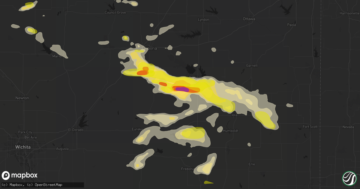 Hail map in Gridley, KS on May 31, 2026