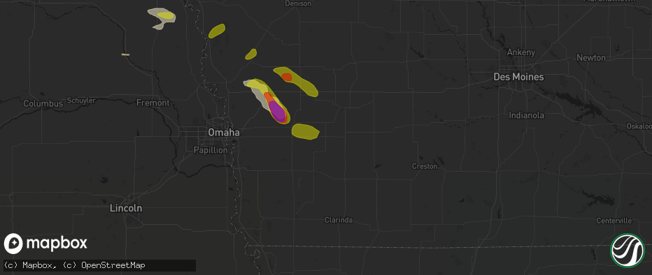 Hail map in Griswold, IA on May 31, 2026