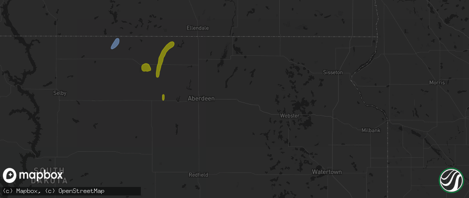 Hail map in Groton, SD on May 31, 2026