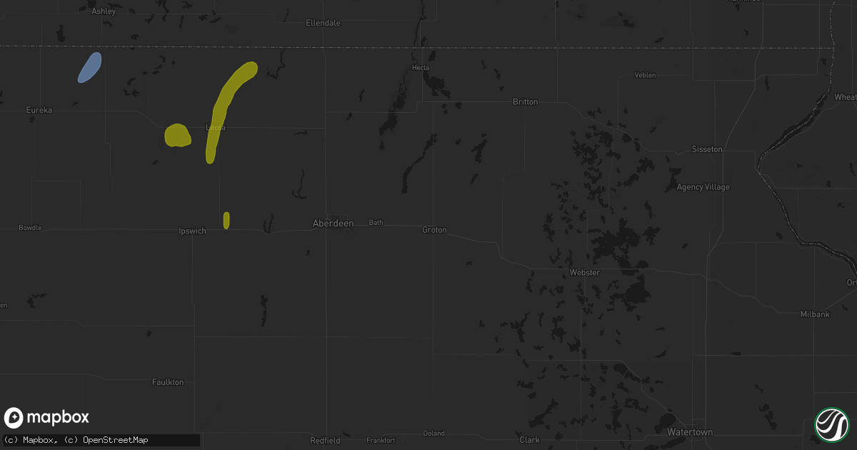 Hail map in Groton, SD on May 31, 2026