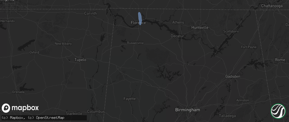 Hail map in Haleyville, AL on May 31, 2026