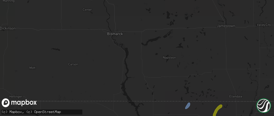 Hail map in Hazelton, ND on May 31, 2026