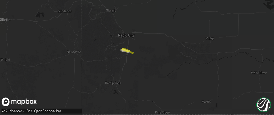 Hail map in Hermosa, SD on May 31, 2026