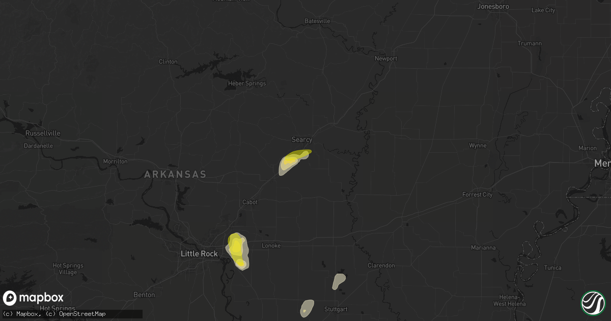 Hail map in Higginson, AR on May 31, 2026