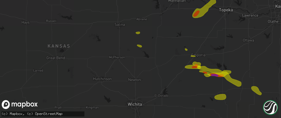 Hail map in Hillsboro, KS on May 31, 2026