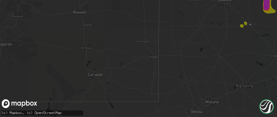 Hail map in Hobbs, NM on May 31, 2026