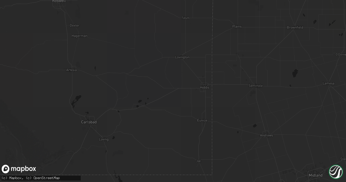 Hail map in Hobbs, NM on May 31, 2026