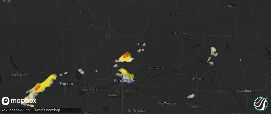 Hail map in Holt, MO on May 31, 2026