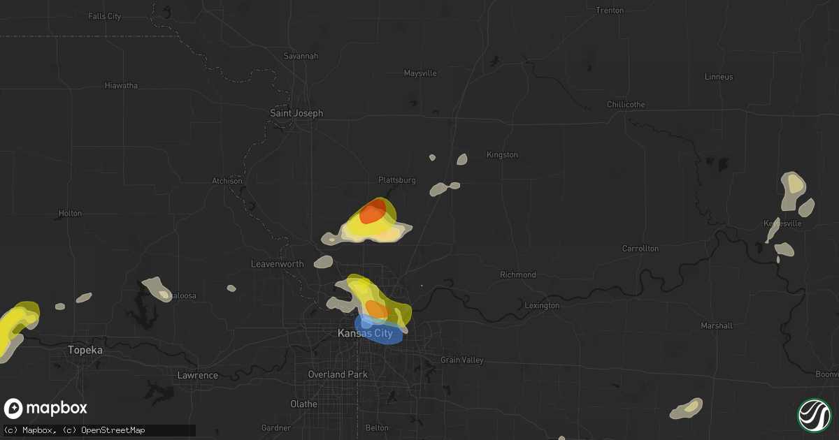 Hail map in Holt, MO on May 31, 2026