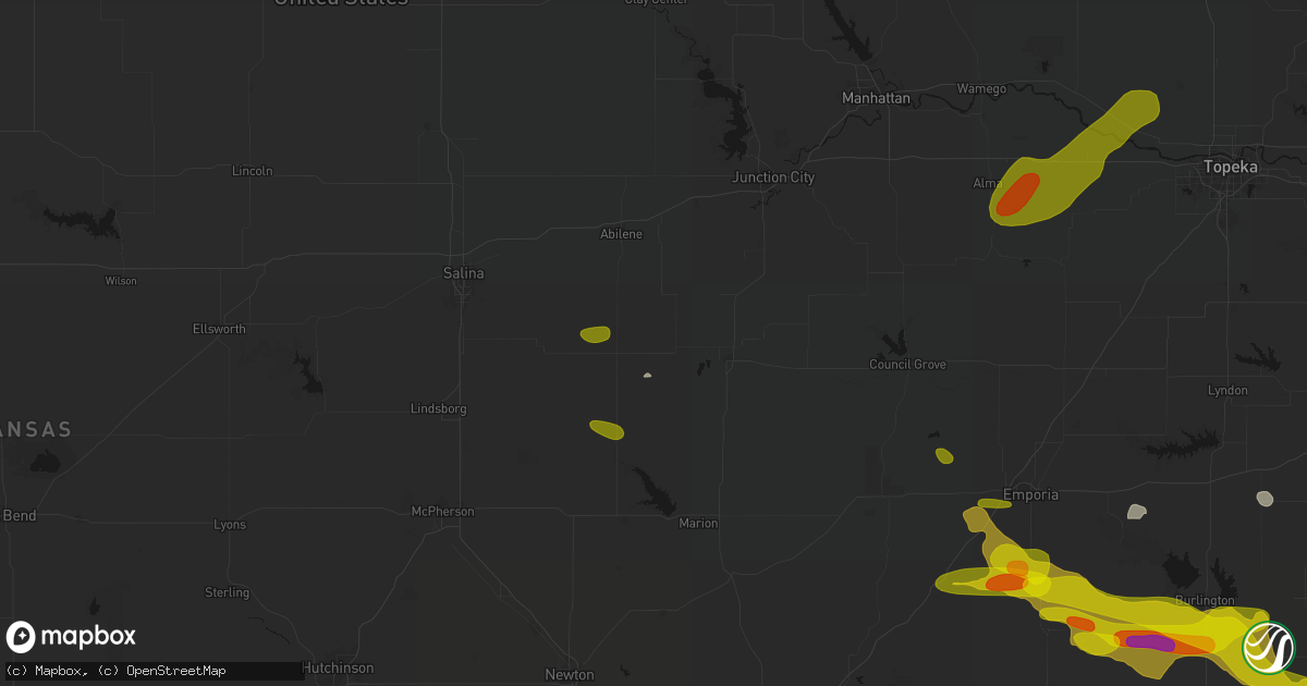 Hail map in Hope, KS on May 31, 2026