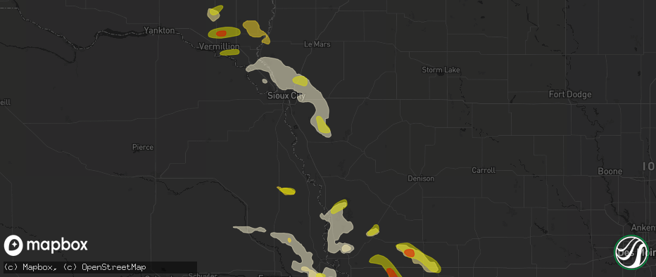 Hail map in Hornick, IA on May 31, 2026